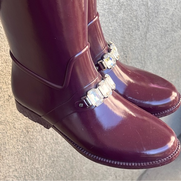 MICHAEL Michael Kors Leslie Plum Rhinestone Rain Boots - Picture 2 of 11